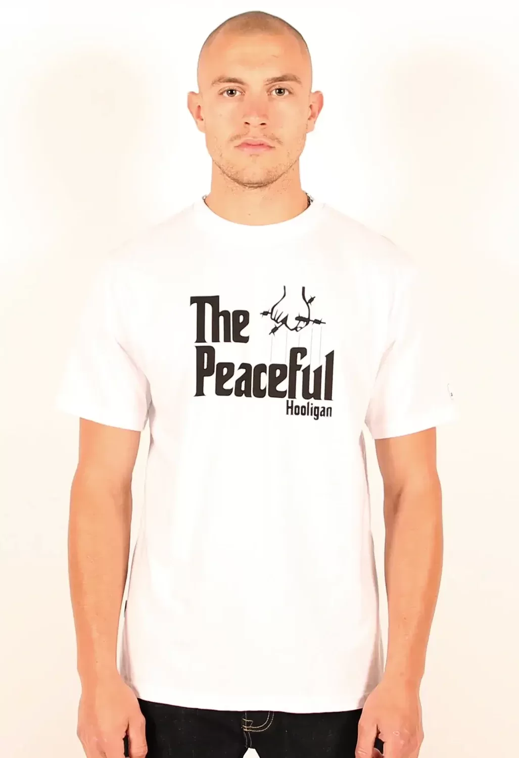 Peaceful Hooligan бяла тениска Don Vito