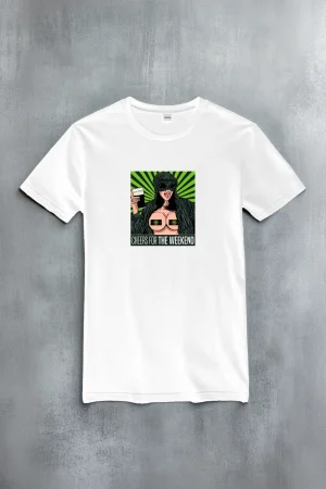 The Weekend тениска Cheers for the weekend в бяло