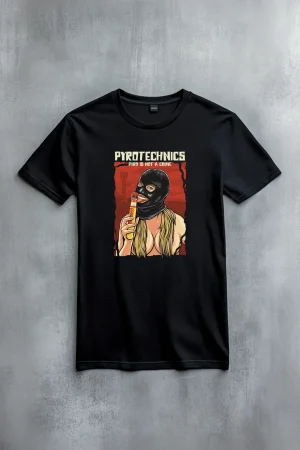 The Weekend тениска Pyrotechnics в чернo