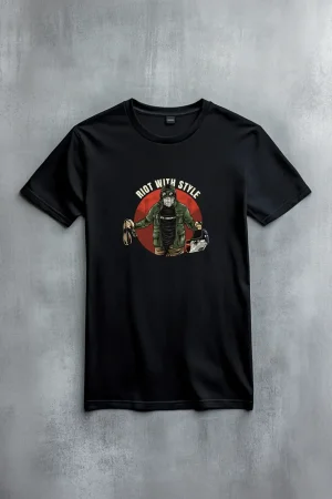 The Weekend тениска Riot with style в чернo